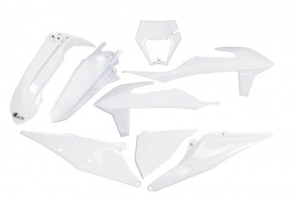 UFO Plastik-Kit mit Lampenmaske für KTM 150-500 EXC 2020-2023, weiß