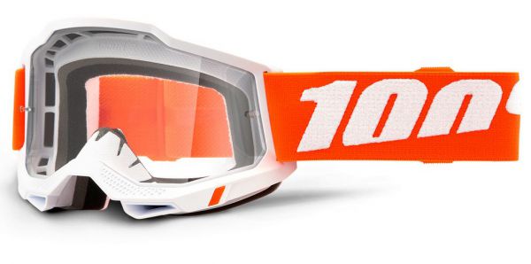 100% Brille: Accuri 2 Sevastopol, weiß/neon-orange klares Glas