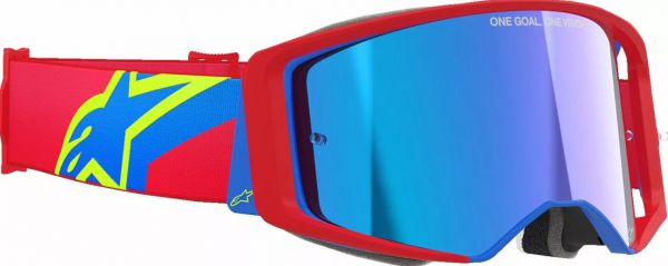 ALPINESTARS Brille: Supertech Corp ABS, rot/blau blau-verspiegelt