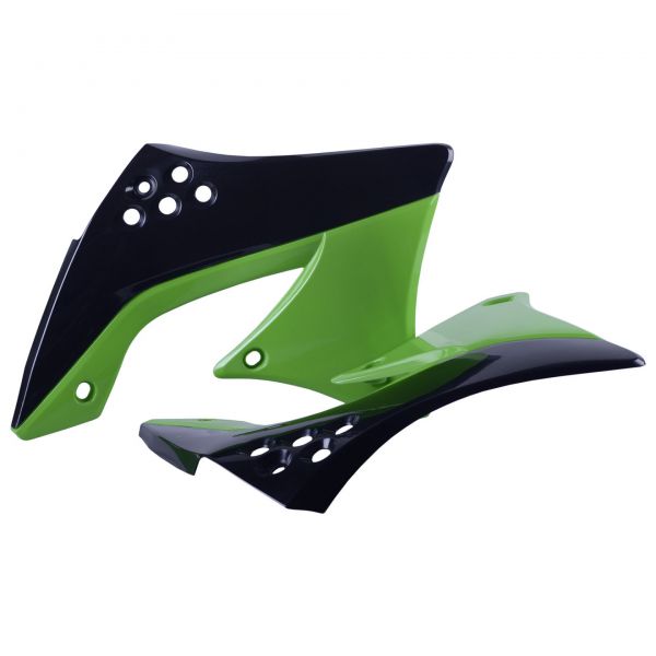 POLISPORT Spoiler (Paar) Kühlerverkleidung für KXF 450 09-11, grün-schwarz