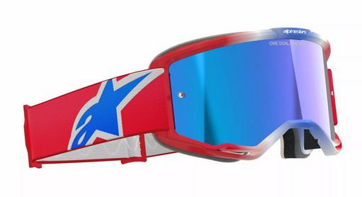 ALPINESTARS Brille: Vision 5 Corp, rot/weiß/blau blau-verspiegelt