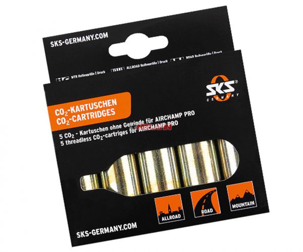 SKS CO2-Patronen-Set ohne Gewinde und Adapter (5 Stück)