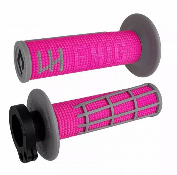 EMIG/ODI Griff (Paar): 2.0 Lock-On, 2/4-Takt, pink/grau