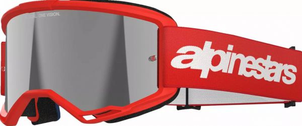 ALPINESTARS Brille: Vision 3 Wordmark, rot/weiß silber-verspiegelt