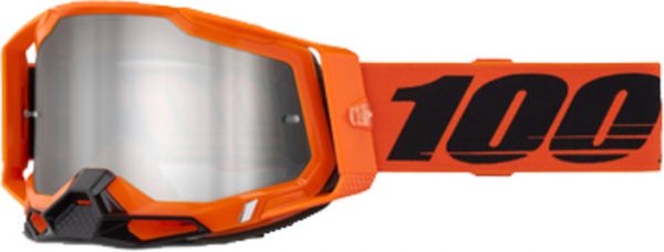 100% Brille: Racecraft 2 Neon Orange, neon-orange/schwarz, silber-verspiegelt