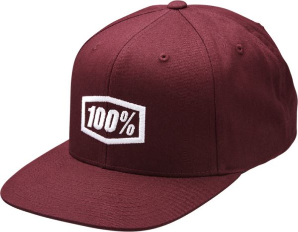 100% Snapback-Cap: ICON, burgundy/weiß