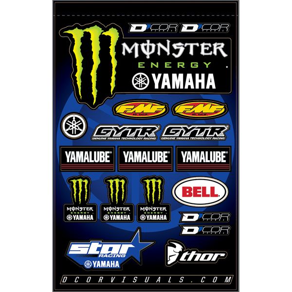 DCOR Sponsor Aufkleberkit (46x30cm): Yamaha Racing Monster Energy