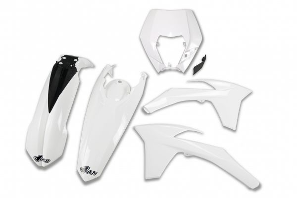 UFO Plastik-Kit mit Lampenmaske für KTM 125-500 EXC 2012-2013, weiß