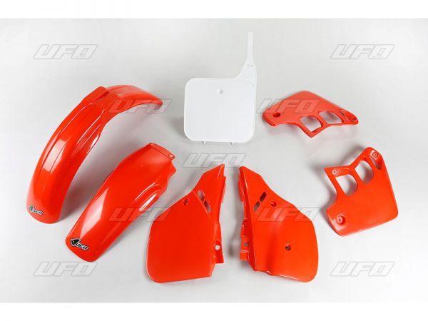 UFO Plastik-Kit für HONDA CR 125 1989-1990, original 1990 (orangerot-weiß)