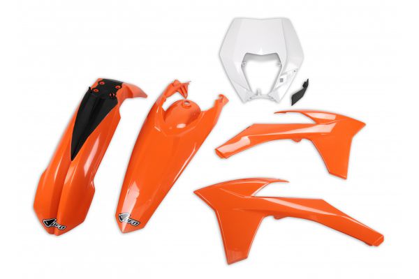 UFO Plastik-Kit mit Lampenmaske für KTM 125-500 EXC 2012-2013, OEM (original)