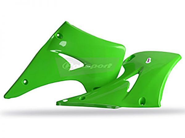 POLISPORT Spoiler (Paar) Kühlerverkleidung für KX 125/250 03-08, grün