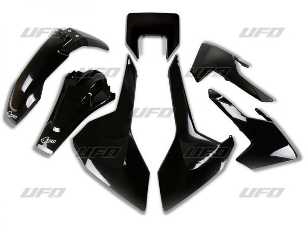 UFO Plastik-Kit für HUSQVARNA FE/TE 125-501 17-19 mit Lampenmaske, schwarz