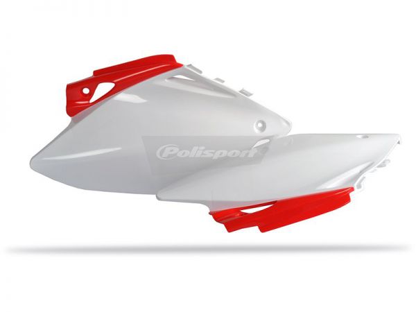 POLISPORT Seitenteile (Paar) für Honda CRF 450 2007-2008, weiß/rot