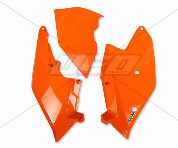 UFO Seitenteile (Paar) und Filterkastendeckel li. für KTM SX 16- / EXC 17-, orange