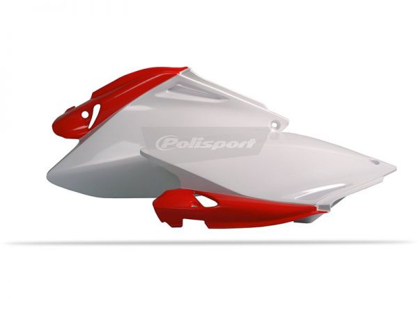 POLISPORT Seitenteile (Paar) für Honda CRF 250 2006-2009, weiß/ rot