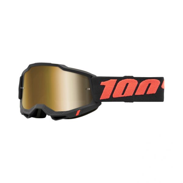 100% Brille: Accuri 2 Borego, matt-schwarz/orange, gold-verspiegelt