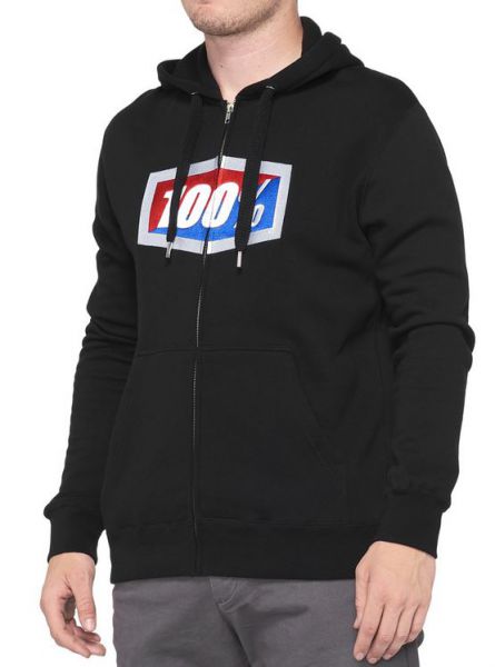 100% Zip-Hoody: Official, schwarz