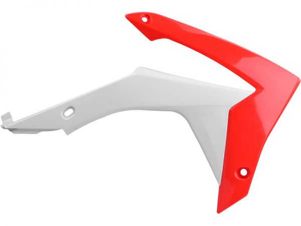 POLISPORT Spoiler (Paar) Kühlerverkleidung für Honda CRF 250 14-17 / 450 13-16, weiß/rot