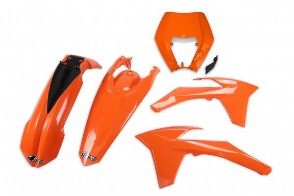 UFO Plastik-Kit mit Lampenmaske für KTM 125-500 EXC 2012-2013, orange