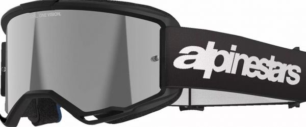 ALPINESTARS Brille: Vision 3 Wordmark, schwarz/weiß silber-verspiegelt