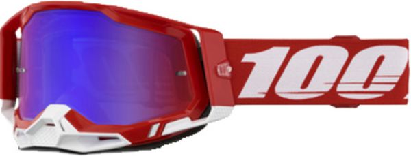 100% Brille: Racecraft 2 Red, rot/weiß, blau-rot-verspiegelt