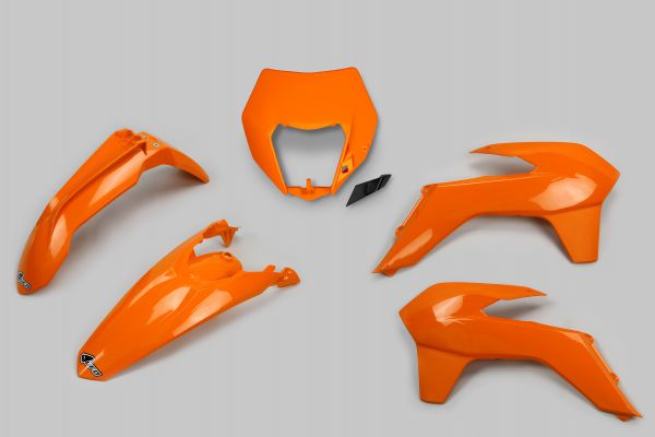 UFO Plastik-Kit mit Lampenmaske für KTM 125-500 EXC 2014-2016, orange