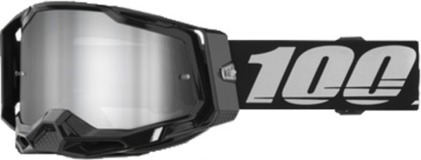 100% Brille: Racecraft 2 Black, schwarz/weiß, silber-verspiegelt