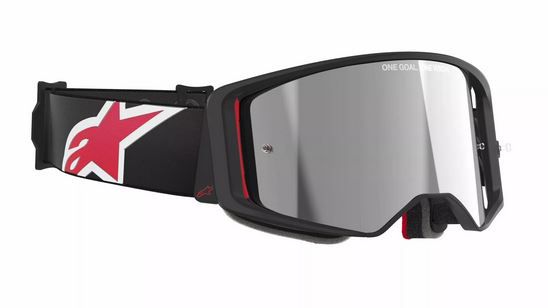 ALPINESTARS Brille: Supertech Corp ABS, schwarz/rot silber-verspiegelt