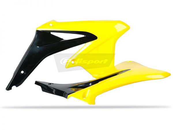 POLISPORT Spoiler (Paar) Kühlerverkleidung für RMZ 450 08-17, gelb-schwarz