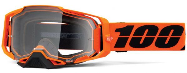 100% Brille: Armega CW2, orange/schwarz, klares Glas