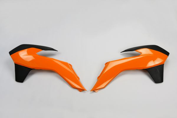 UFO Spoiler (Paar) für KTM 125-450 SX/SMR 2013-2015 / EXC 2014-2016, orange/schwarz